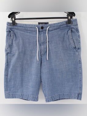 Abercrombie & Fitch Men Medium Blue Casual Denim Look Drawstring Stylish Shorts
